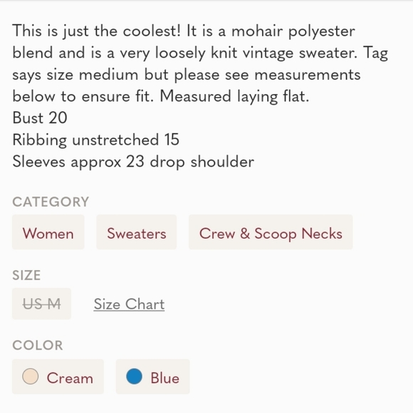 Mohair Sweater, Pure Natural Fabric -Oversized Mohair puff-sleeve Jumper Knit M - Picture 4 of 7